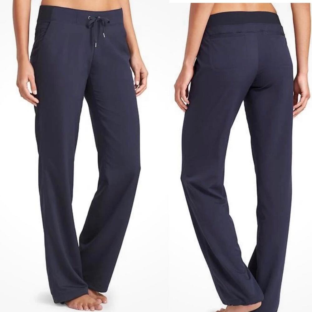 NWOT Athleta Navy Midtown 4 Pocket Pant Drawcord Hem SIZE 6